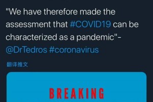 刚刚WHO宣告新冠疫情构成全球大盛行 刚刚WHO宣告新冠疫情构成全球大盛行